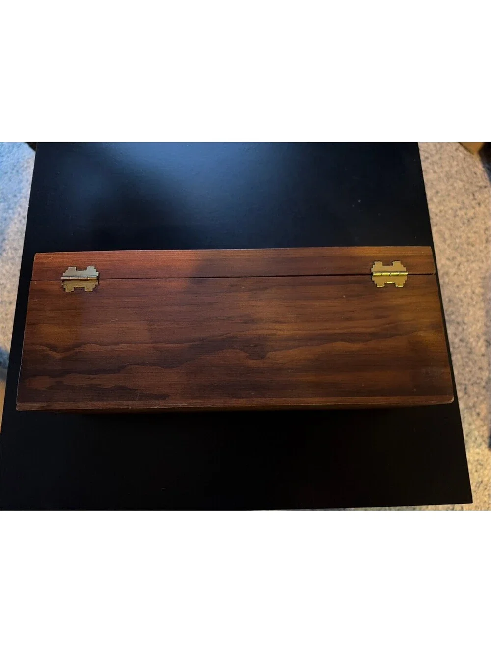 Vintage Hand Carved Wooden Recipe Box 11.5 x 4 x 4.5